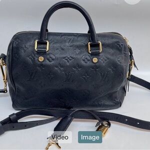 Louis Vuitton Monogram Impreinte Leather Speedy 25 Bandouliere Bag